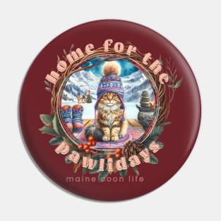 Home For The Holidays Beanie Maine Coon Life 11M Pin