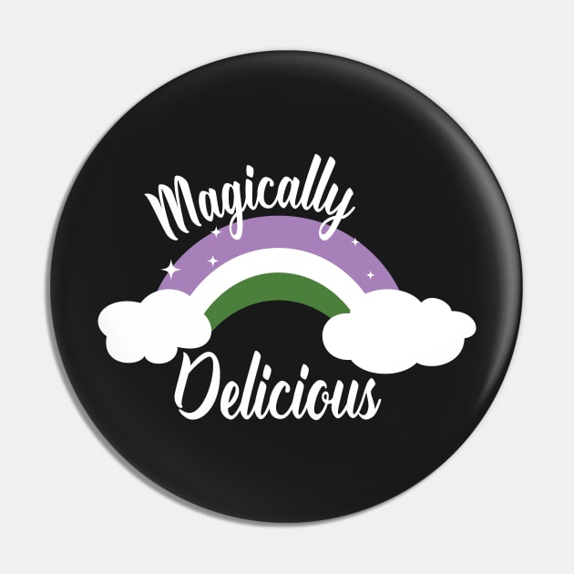 Magically Delicious Genderqueer LGBT Pride Pin by ProudToBeHomo