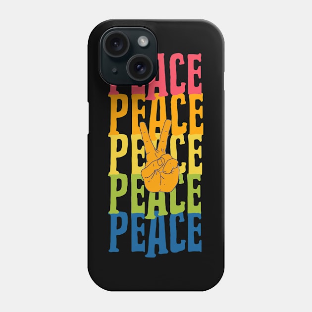 PEACE Sign Hand Activist Rainbow Colors Phone Case by SartorisArt1