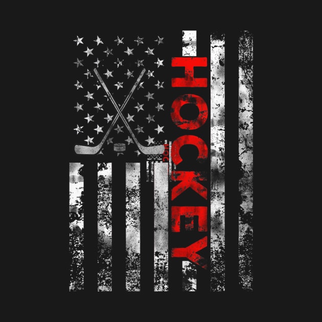 Hockey Usa Flag Patriotic by Jannysingle