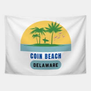 Coin Beach Delaware Sunset Tapestry