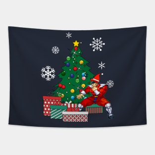 M Bison Around The Christmas Tree Street Fighter Tapestry