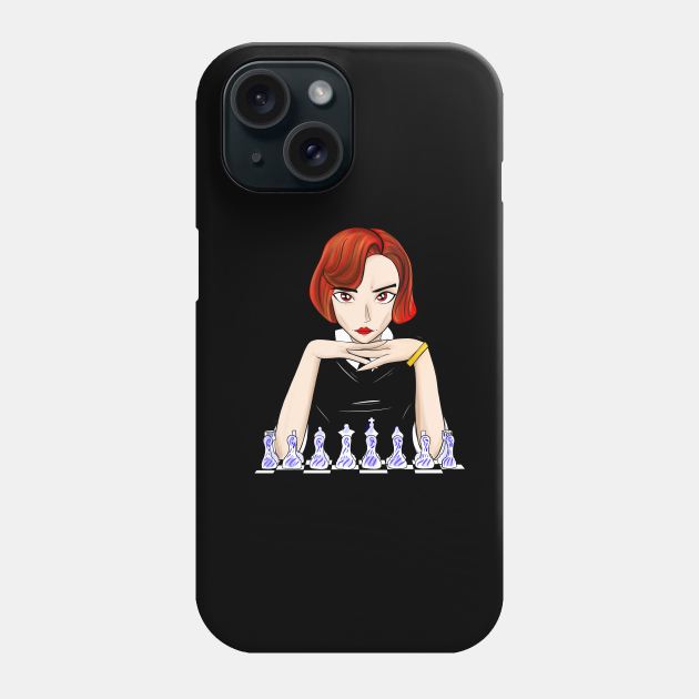 beth harmon the chess queen gambit ecopop art Phone Case by jorge_lebeau