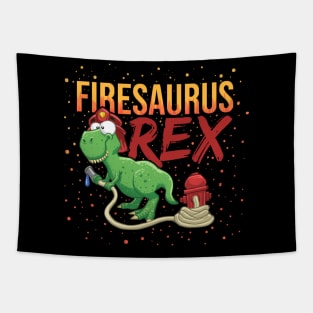 Firesaurus T Rex Kids Firefighter Dinosaur Fireman Boys Tapestry