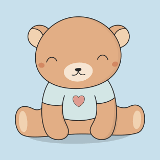 Kawaii Cute Brown Teddy Bear T-Shirt