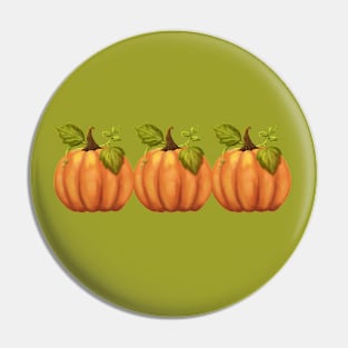 Three pumpkins in a row Pin