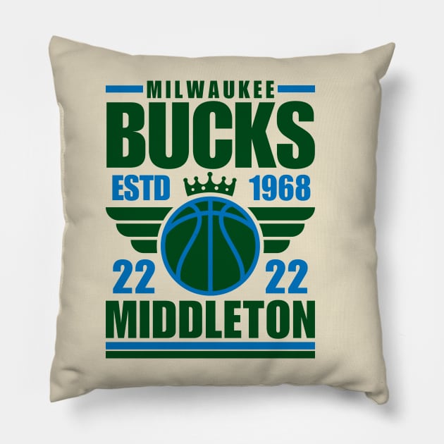 Milwaukee Bucks Middletonnn 22 Retro Pillow by ArsenBills