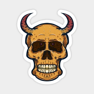 Skull head with horn Magnet