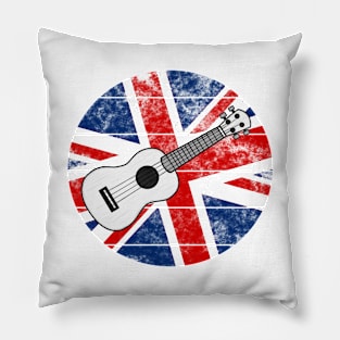 Ukulele UK Flag Britain Ukulelist British Musician Pillow