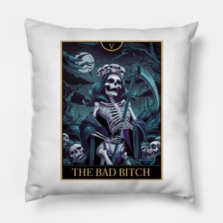 Funny Tarot Card Design : The Bad Bitch Pillow