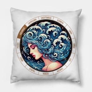 ZODIAC Aquarius - Astrological AQUARIUS - AQUARIUS - ZODIAC sign - Van Gogh style - 4 Pillow