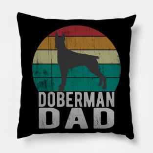 Vintage Doberman Pinscher Dad Retro Pillow