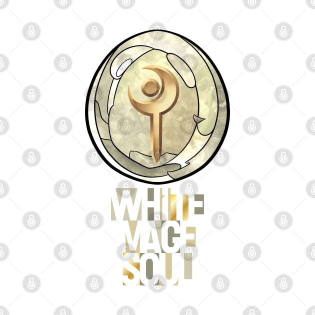 White Mage Soul - FF14 Job Crystal T-Shirt by SamInJapan