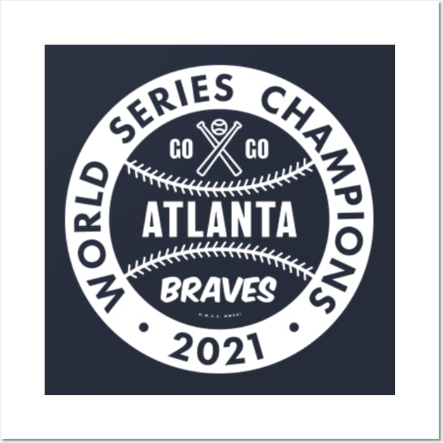 Atlanta Braves White Art Print