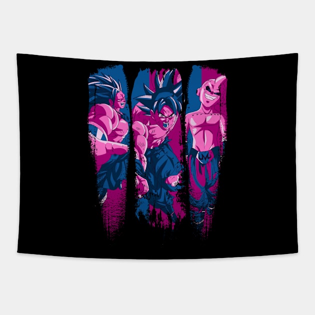 dragon ball broly goku majin buu Tapestry by FIFTY CLOTH