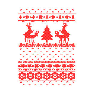 funny deer knitted christmas T-Shirt