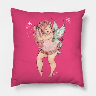 Vintage Cherub Fairy (option without background) Pillow