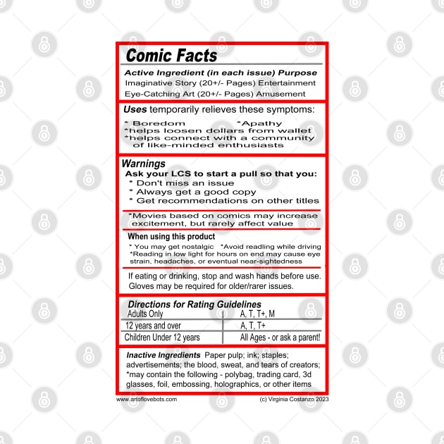 Comic Facts and Warnings by Art of Love Bots