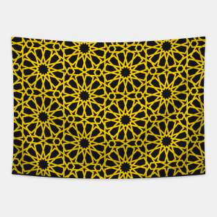 Yellow Moroccan Zellige, Moroccan Art Tapestry