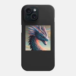 Intricate Pink and Blue Aquatic Dragon Serpent Phone Case