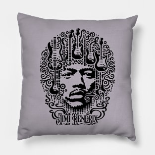 Jimi Hendrix Calligraphic Illutration Pillow