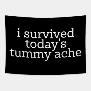 Funny Y2K Meme TShirt, I Survived Today's Tummy Ache Tapestry