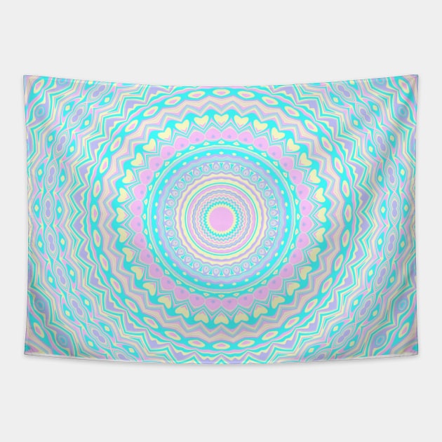 Groovy Trippy Hippie Mandala Tapestry by Kaleiope_Studio