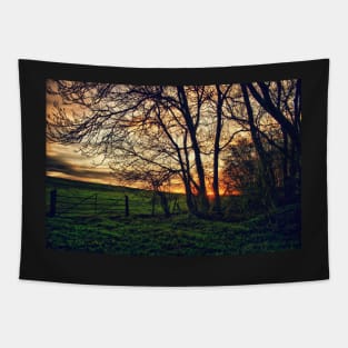 English Countryside Sunset HDR Tapestry