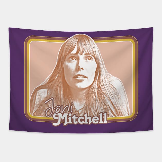 Joni Mitchell // Retro 1970s Style Fan Art Design Tapestry by DankFutura