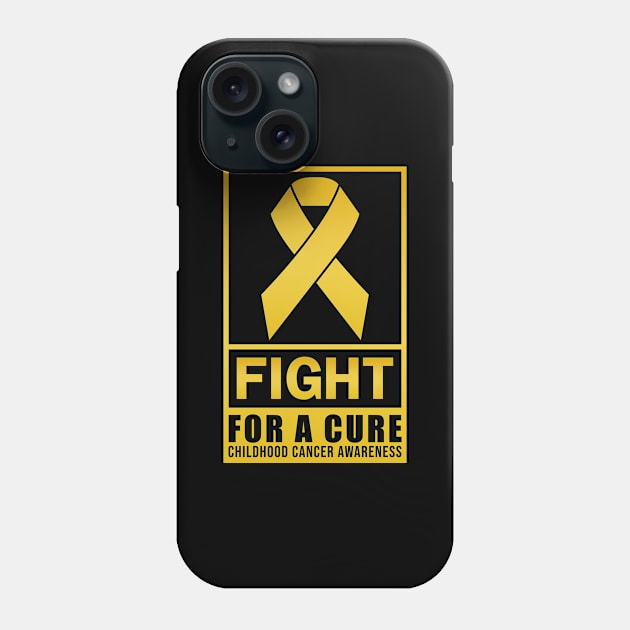 CHILDHOOD CANCER AWARENESS FIGHT FOR A CURE GOLD RIBBON Phone Case by JWOLF