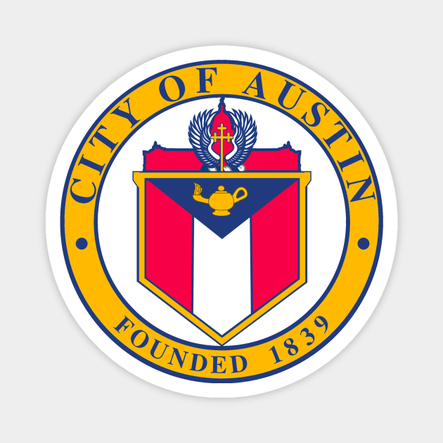 Austin Flag Seal Decal Magnet by ZSONN