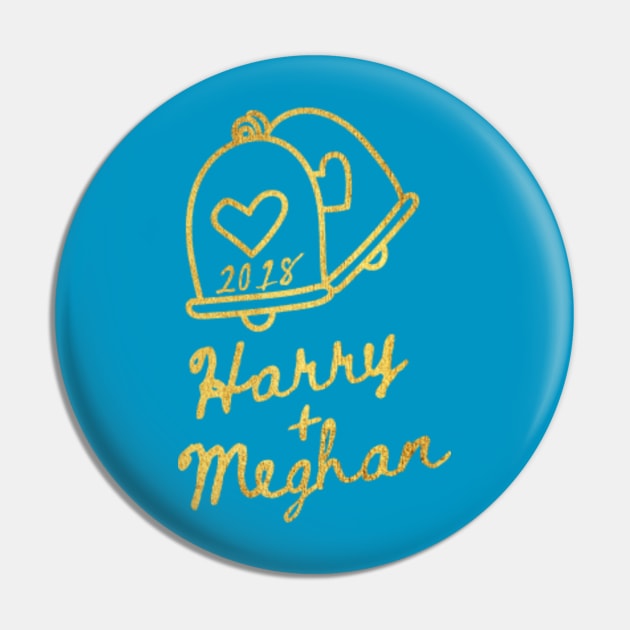 When Harry Met Meghan Royal Wedding Gold Bells Pin by Flippin' Sweet Gear