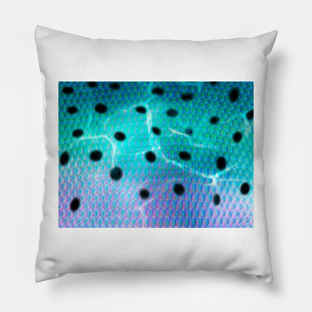 Green Rainbow Trout Pillow by MikaelJenei