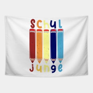 Stifte Schuljunge 2022 Schulbeginn T shirt Tapestry