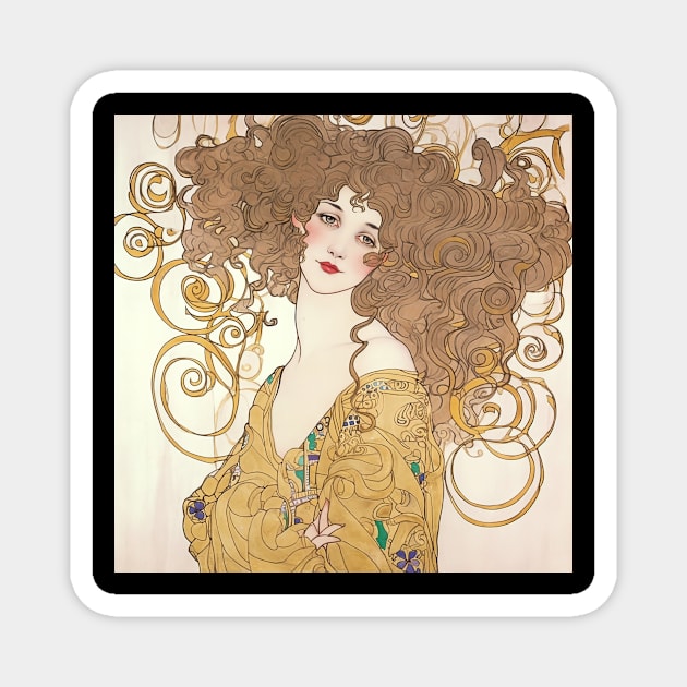 Gustav Klimt drawing Magnet by ComicsFactory