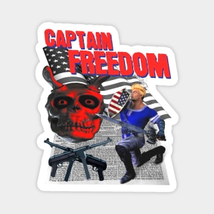 Captain Freedom Off Brand Parody Boot Knock Off Funny Meme Super Hero Magnet