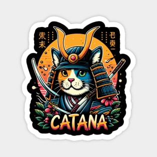 Retro Vintage Catana Samurai - 80s Aesthetic Magnet