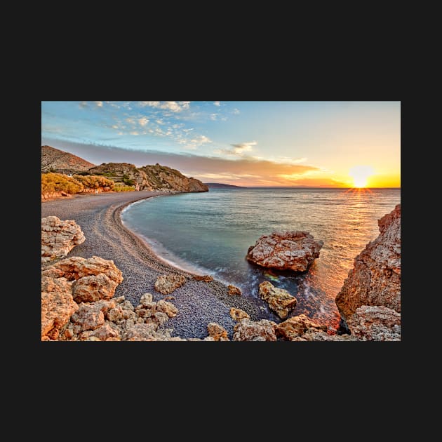 Sunrise at the famous beach Mavra Volia in Chios island, Greece by Constantinos Iliopoulos Photography