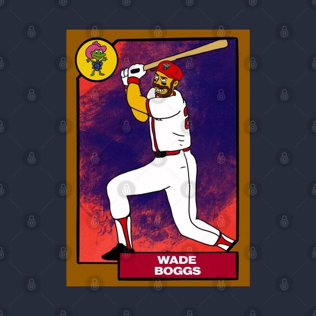 WADE BOGGS Red Sox Homer at the Bat Style Simpsons Parody Baseball Card by cousscards