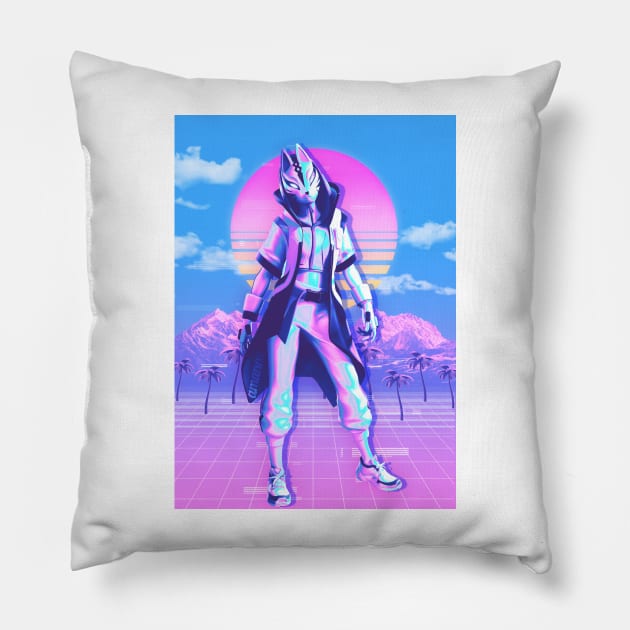 vaporwave of the game Pillow by Sandee15