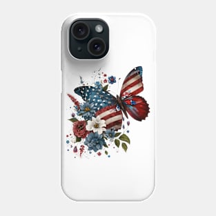 Patriotic Butterfly, 4th of July Design Phone Case