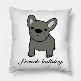 gray french bulldog frenchie lover Pillow