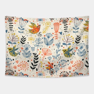 Bird & Flower Pattern Tapestry