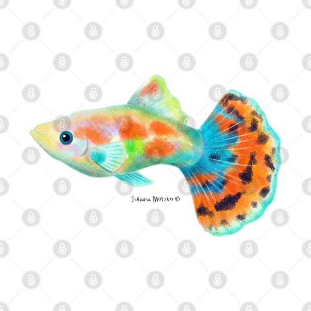 Mosaic Guppy Fish by julianamotzko