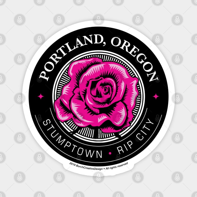 Portland Oregon Rose Design Magnet by BurchCreativeDesign