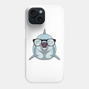 Dolphin as Nerd with Glasses Phone Case