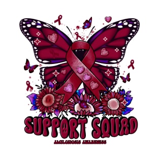 Amyloidosis Awareness - Support Squad butterfly sunflower T-Shirt