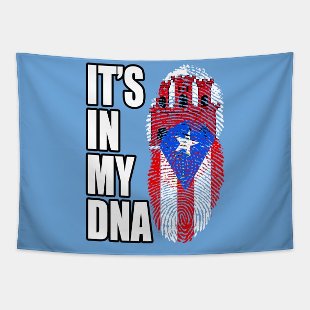Puerto Rican And Gibraltar Mix DNA Flag Heritage Tapestry by Just Rep It!!