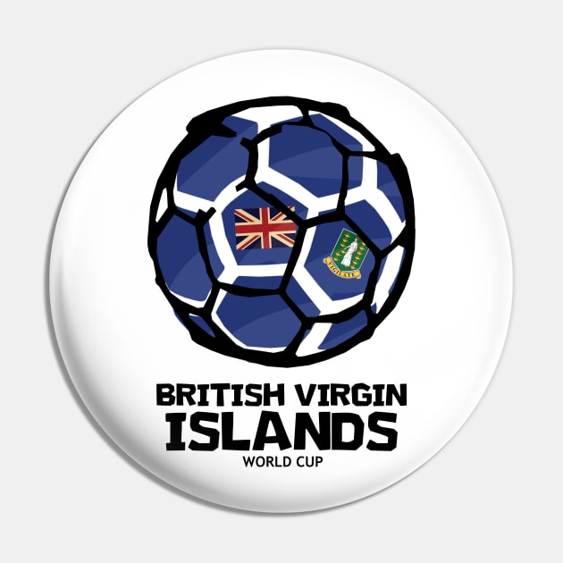 British Virgin Islands Football Country Flag Pin by KewaleeTee