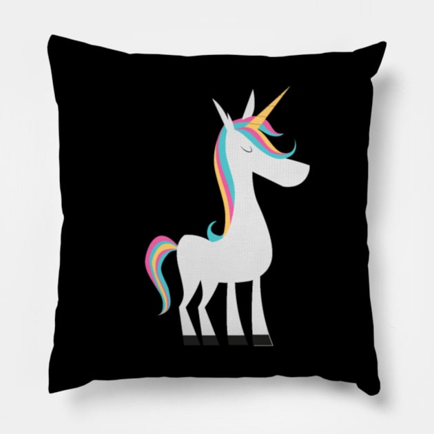 unicorn homework birthday girl women Pillow by Xizin Gao